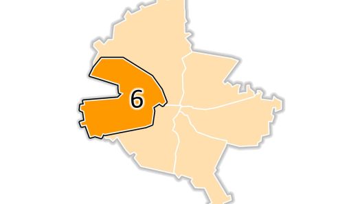 Hartă Sector 6 București cu delimitarea codurilor poștale pe cartierele principale