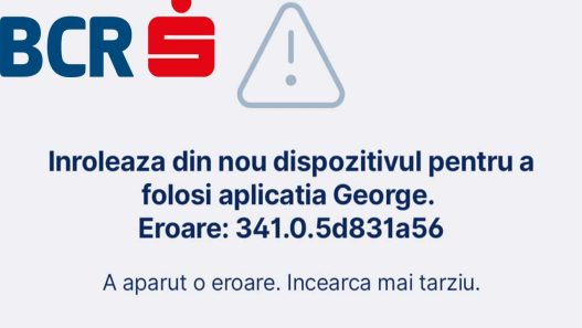 Utilizator rezolvand eroare 343 in aplicatia George BCR pe smartphone