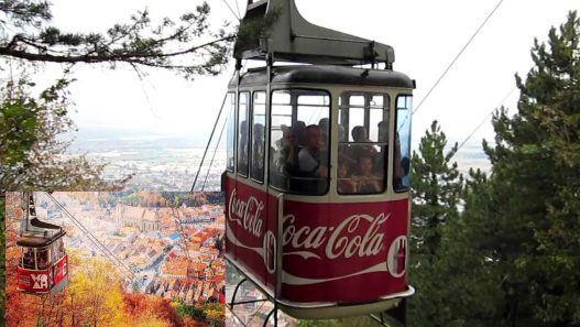 Telecabina Tampa urcand deasupra orasului Brasov panorama 2026