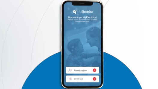 Interfață aplicație MyElectrica pe telefon mobil cu eroare autentificare