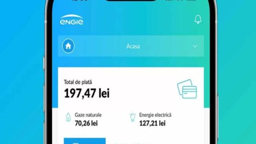 Interfață aplicație MyEngie pe smartphone cu meniul de transmitere index