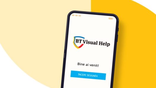 Interfață BT Visual Help pe telefon mobil afișând meniul de popriri