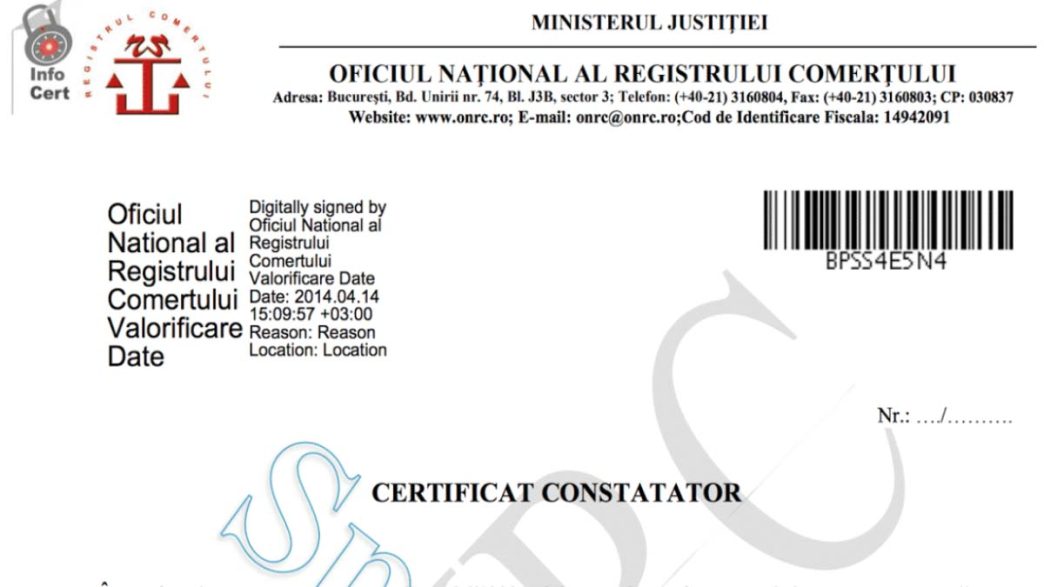 Cum soliciți un certificat constatator