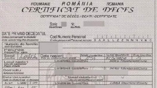 Certificat de deces. Acte necesare